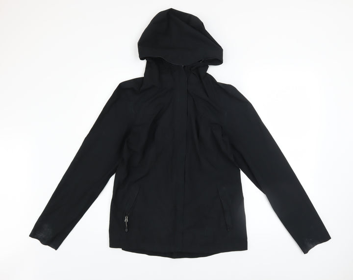 32 Degrees Women Black Water Resistant Hooded Rain Jacket Size S