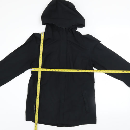32 Degrees Women Black Water Resistant Hooded Rain Jacket Size S