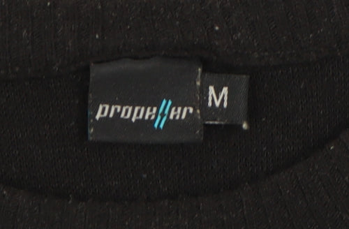Propeller Men's Black Argyle Pullover Jumper Size M Crew Neck Knit