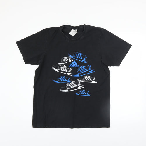 Adidas Men's Black Graphic Print Short Sleeve T-Shirt Size S