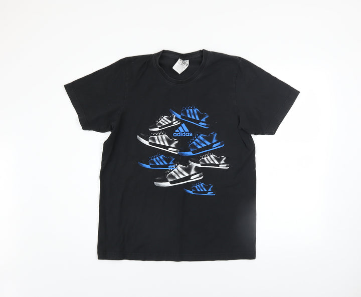 Adidas Men's Black Graphic Print Short Sleeve T-Shirt Size S