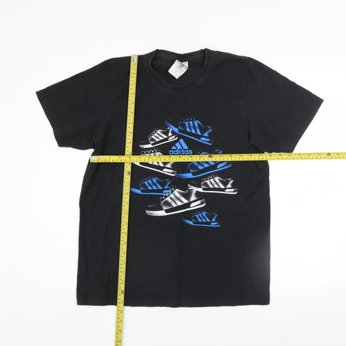 Adidas Men's Black Graphic Print Short Sleeve T-Shirt Size S