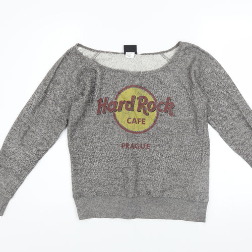 Hard Rock Cafe Women's Grey Small Pullover Sweatshirt Prague Logo