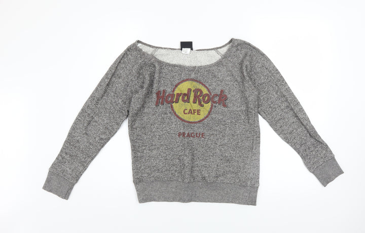 Hard Rock Cafe Women's Grey Small Pullover Sweatshirt Prague Logo