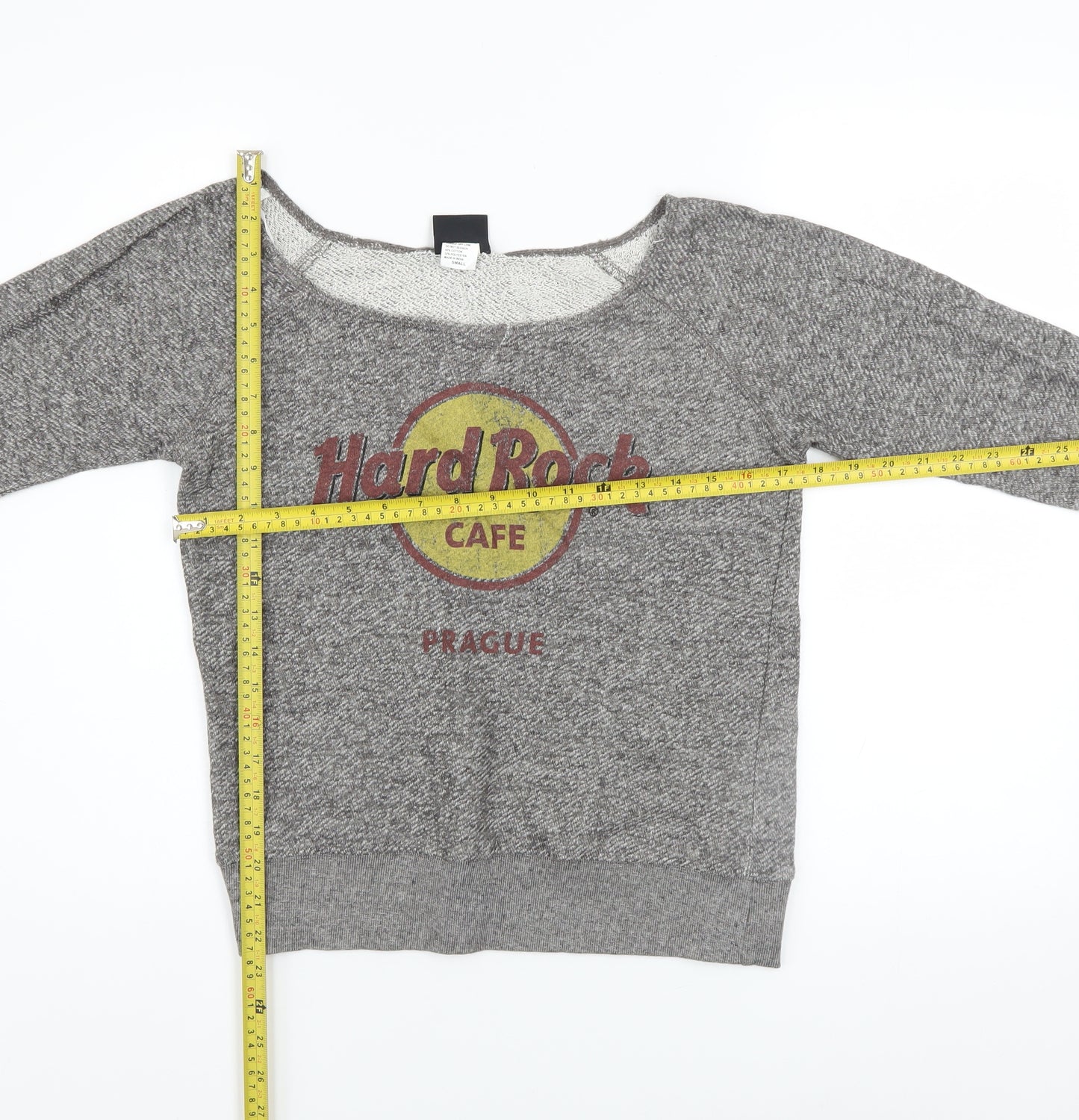 Hard Rock Cafe Women's Grey Small Pullover Sweatshirt Prague Logo