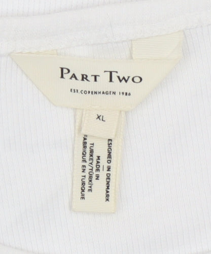 Part Two Women’s White Cotton Elastane Basic T-Shirt XL
