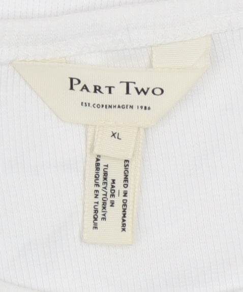 Part Two Women’s White Cotton Elastane Basic T-Shirt XL