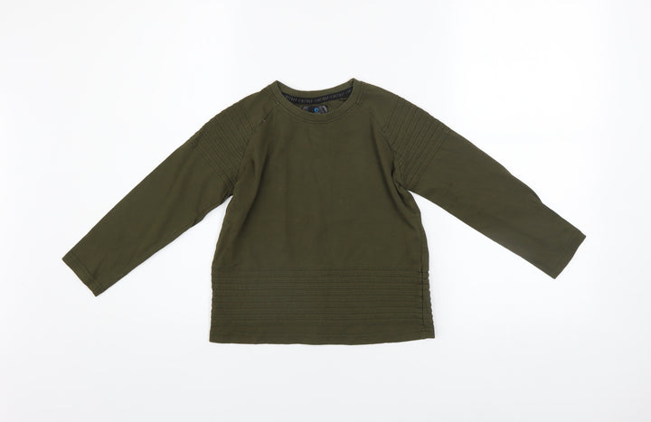 Firetrap Boys Green Long Sleeve Cotton T-Shirt 7-8 Years