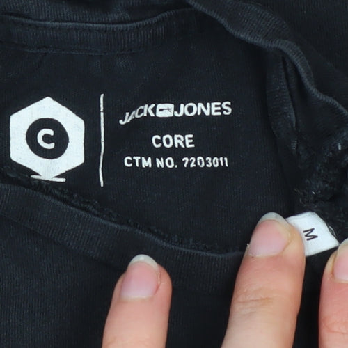 Jack & Jones Men's Black Core Graphic Print T-Shirt Size M