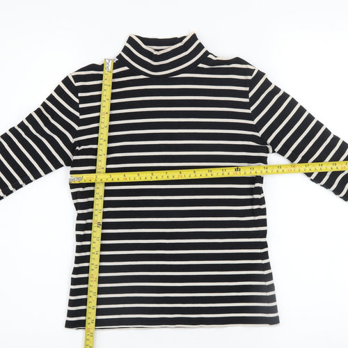 Laura Ashley Women’s Black & White Striped Roll Neck Top UK 10