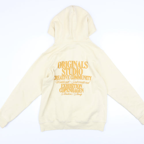 Jack & Jones Boys Beige Pullover Hoodie 12 Years Graphic Print Fleece