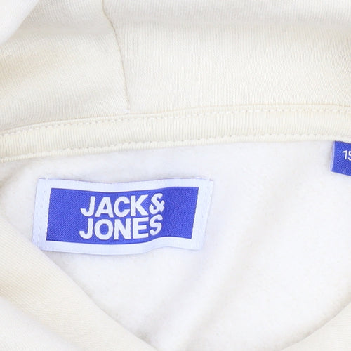 Jack & Jones Boys Beige Pullover Hoodie 12 Years Graphic Print Fleece