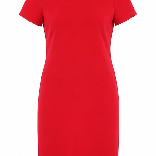 De Facto Women's Red Sheath Dress Size 8 Short Sleeve Knee Length