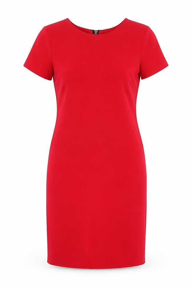 De Facto Women's Red Sheath Dress Size 8 Short Sleeve Knee Length