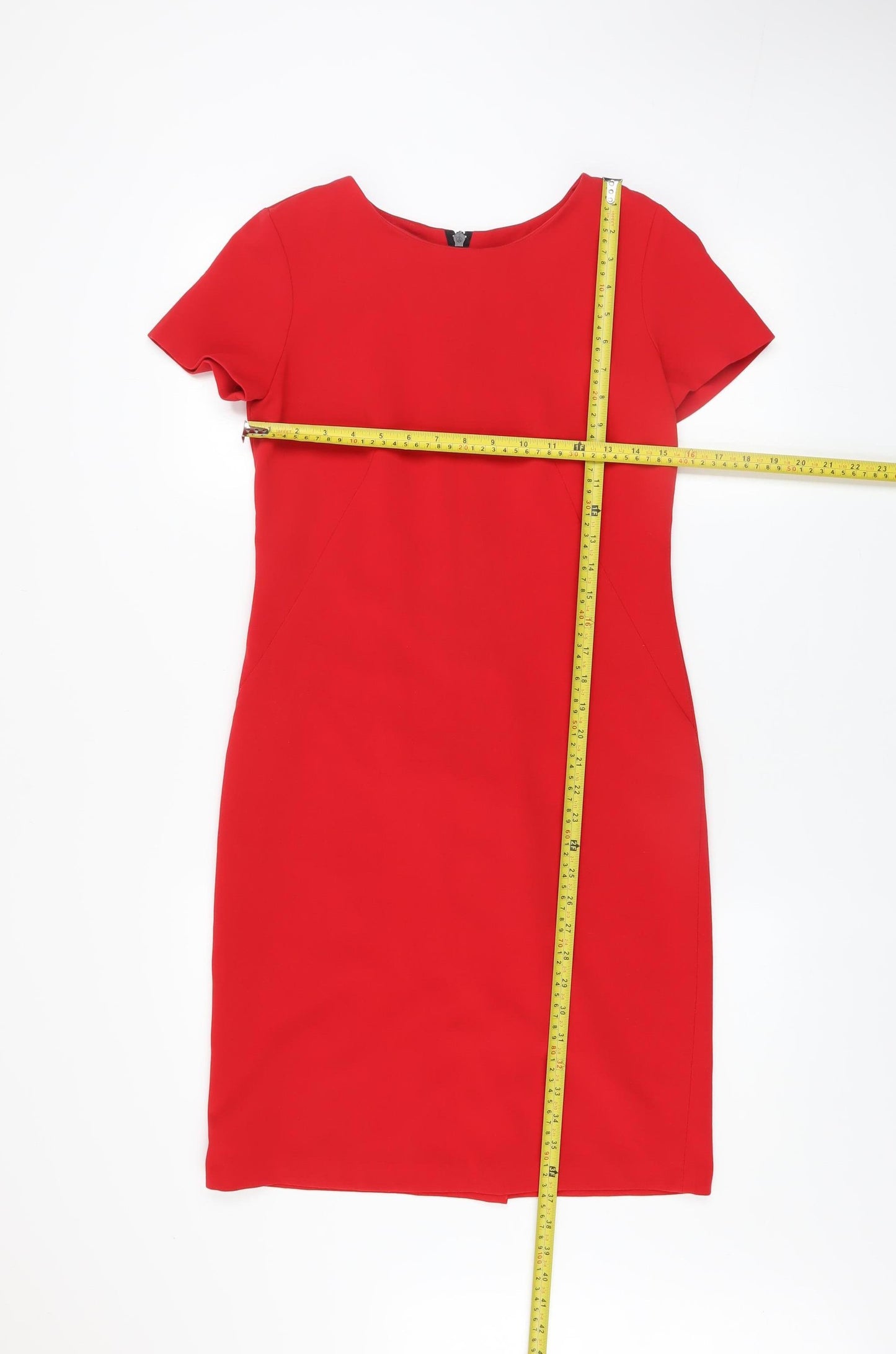 De Facto Women's Red Sheath Dress Size 8 Short Sleeve Knee Length