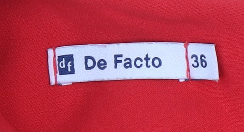 De Facto Women's Red Sheath Dress Size 8 Short Sleeve Knee Length