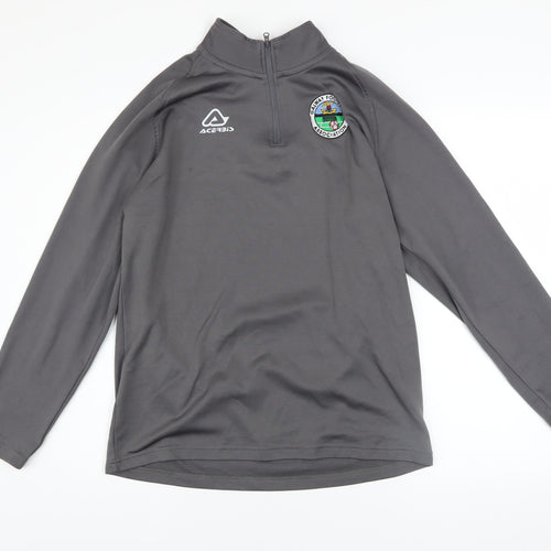 Acerbis Mens Grey 1/4 Zip Long Sleeve Football Sweatshirt Size S