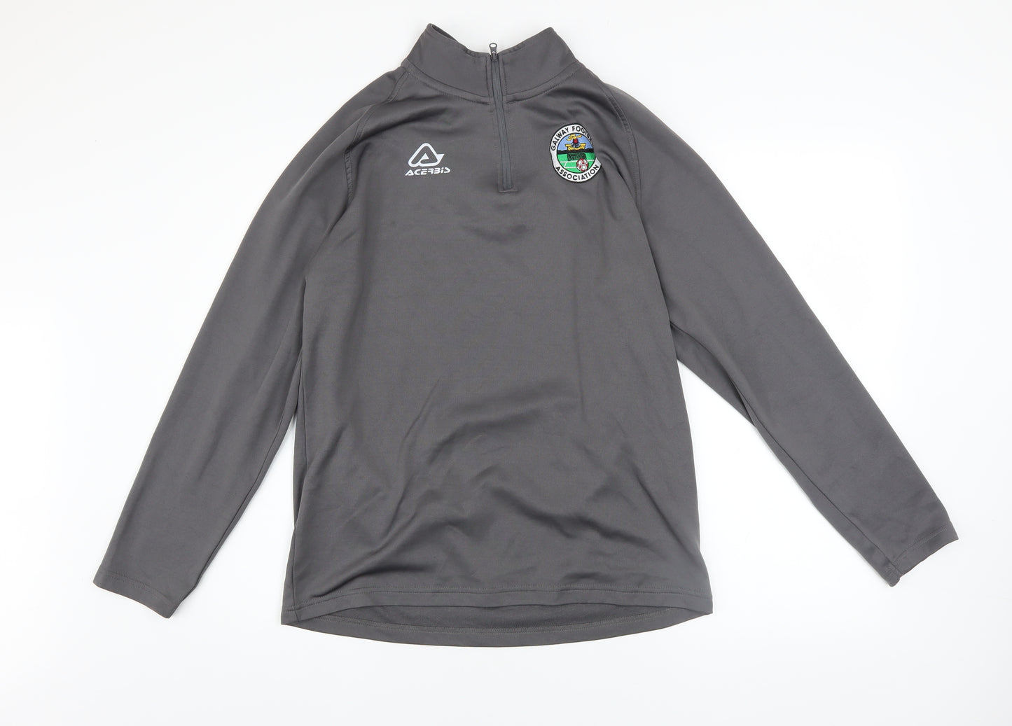 Acerbis Mens Grey 1/4 Zip Long Sleeve Football Sweatshirt Size S