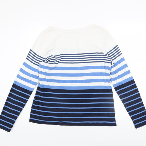 Brax Women’s Multicoloured Striped Cotton Long Sleeve T-Shirt Size 14