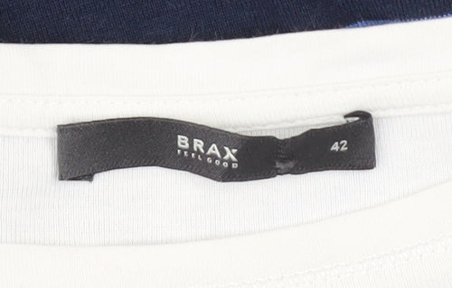 Brax Women’s Multicoloured Striped Cotton Long Sleeve T-Shirt Size 14