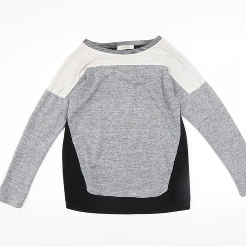 Oasis Womens Grey Colourblock Pullover Sweatshirt XS