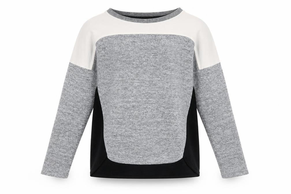 Oasis Womens Grey Colourblock Pullover Sweatshirt XS