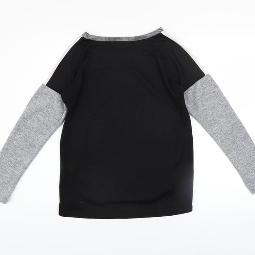 Oasis Womens Grey Colourblock Pullover Sweatshirt XS