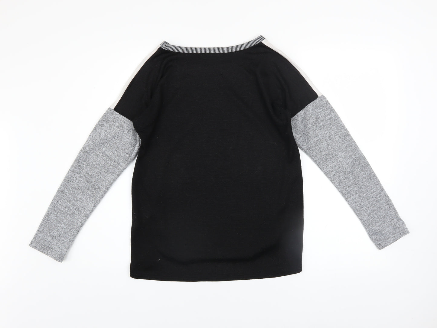 Oasis Womens Grey Colourblock Pullover Sweatshirt XS