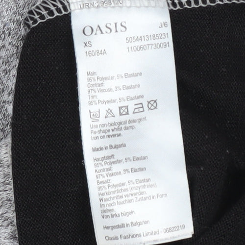 Oasis Womens Grey Colourblock Pullover Sweatshirt XS