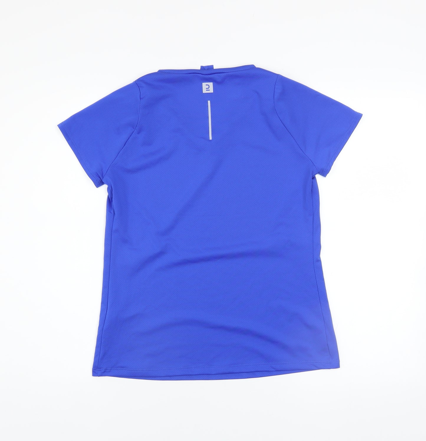 Decathlon Women Blue XS V-Neck Lightweight Polyester Active T-Shirt