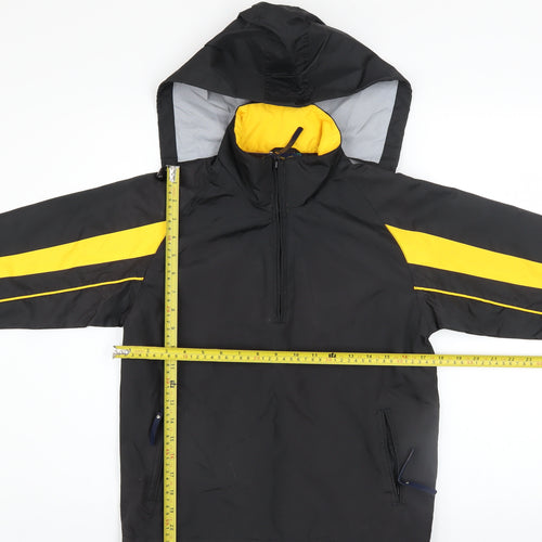 Liston Boys Black Yellow Hooded Anorak Jacket 10-11 Years Polyester Lined
