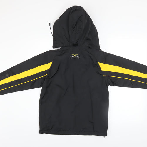 Liston Boys Black Yellow Hooded Anorak Jacket 10-11 Years Polyester Lined