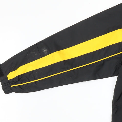 Liston Boys Black Yellow Hooded Anorak Jacket 10-11 Years Polyester Lined