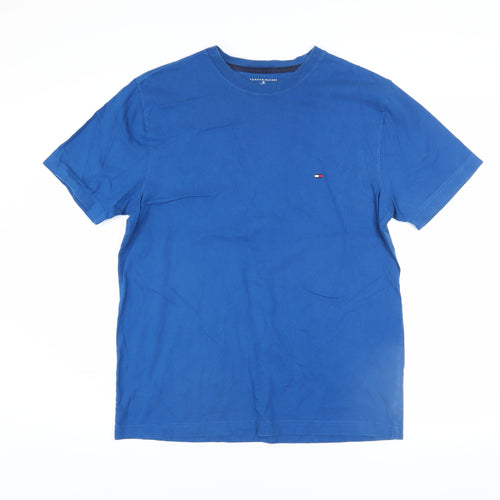 Tommy Hilfiger Men's Blue Cotton Crew Neck Short Sleeve T-Shirt M