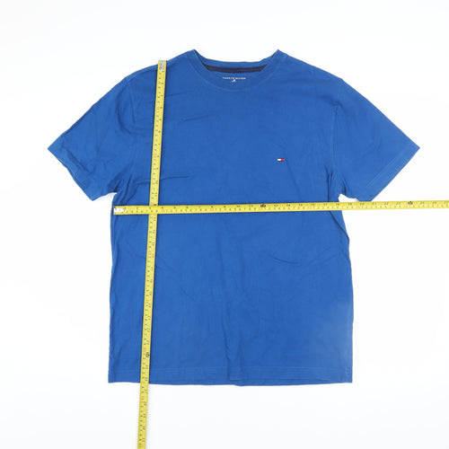 Tommy Hilfiger Men's Blue Cotton Crew Neck Short Sleeve T-Shirt M