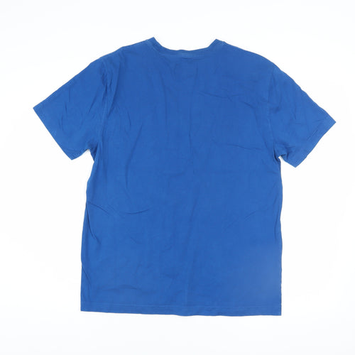 Tommy Hilfiger Men's Blue Cotton Crew Neck Short Sleeve T-Shirt M
