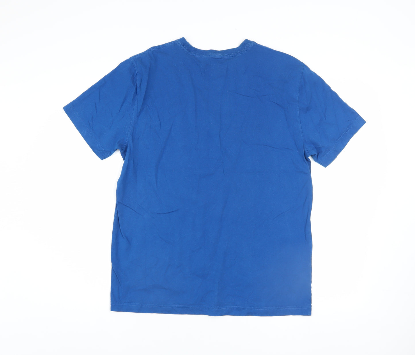 Tommy Hilfiger Men's Blue Cotton Crew Neck Short Sleeve T-Shirt M