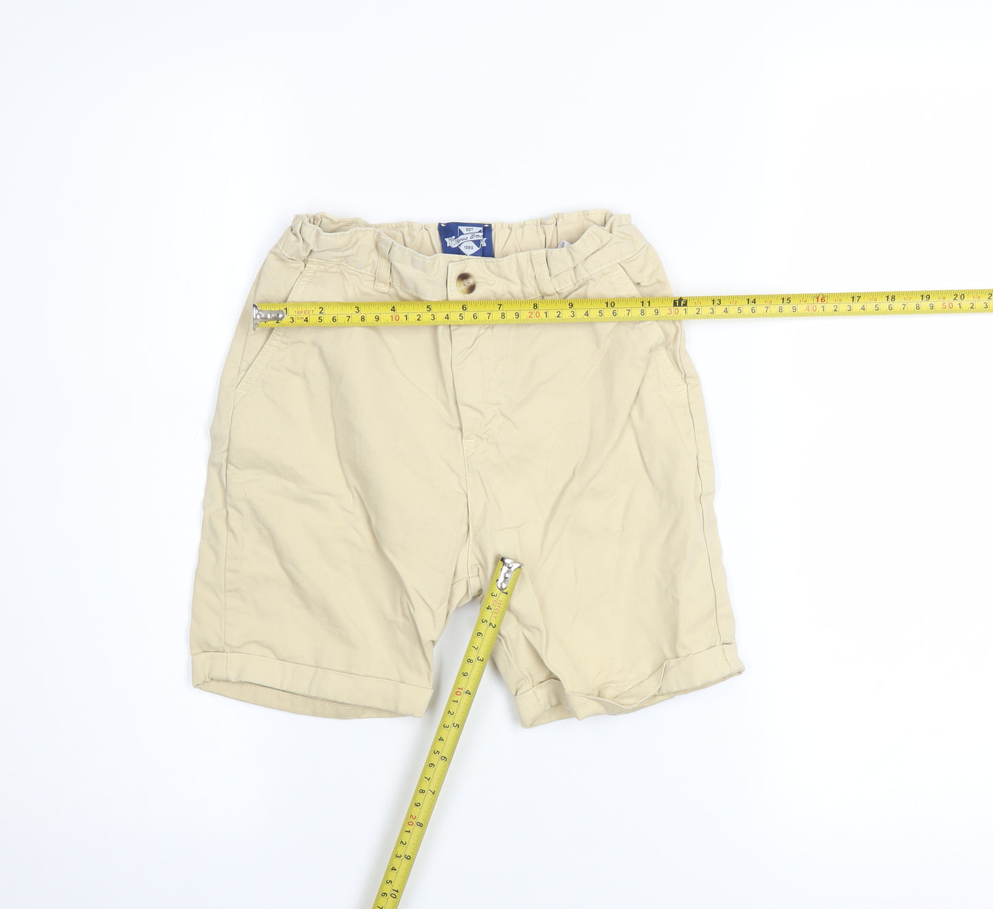 Thomas Brown Boys Beige Chino Shorts 8-9 Years Casual Cotton Twill