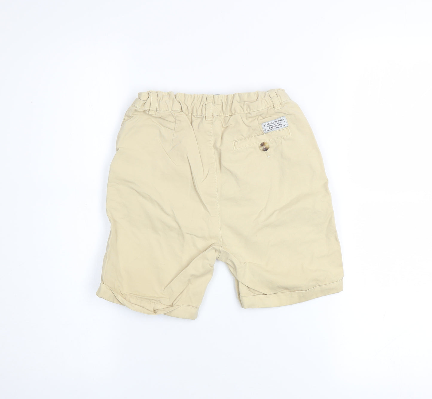Thomas Brown Boys Beige Chino Shorts 8-9 Years Casual Cotton Twill