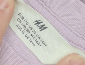 H&M Girls Pink SmileyWorld Graphic Short Sleeve T-Shirt UK 14+ 100% Cotton