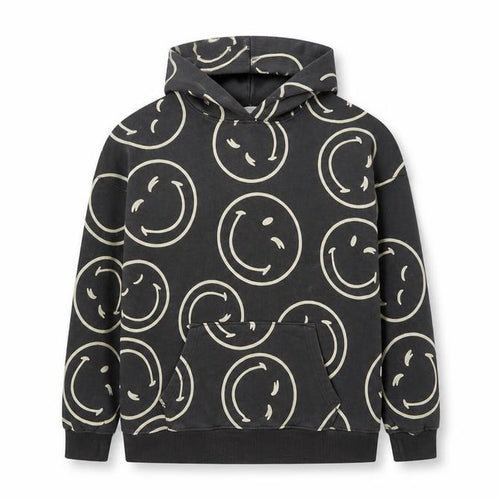 H&M Girls Black SmileyWorld Pullover Hoodie 14 Years Cotton Blend