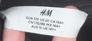 H&M Girls Black SmileyWorld Pullover Hoodie 14 Years Cotton Blend