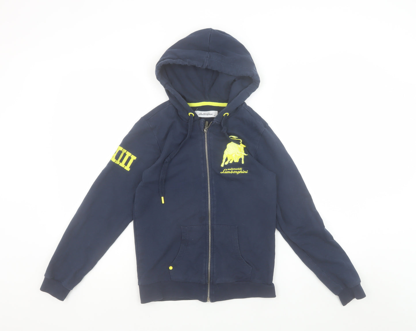 Automobili Lamborghini Women Navy Full Zip Hoodie Size 10 Cotton