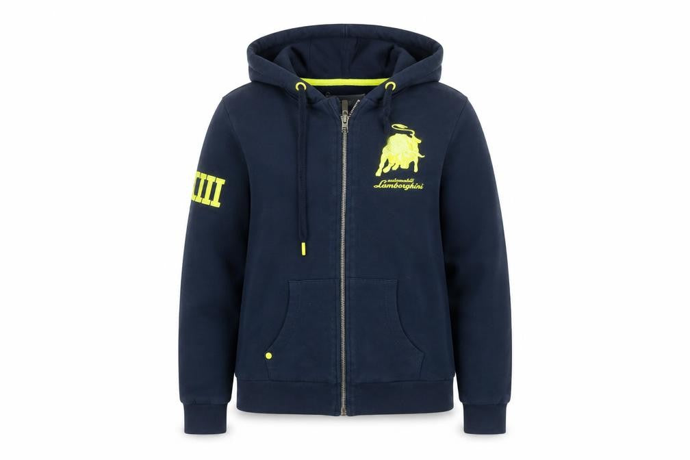 Automobili Lamborghini Women Navy Full Zip Hoodie Size 10 Cotton