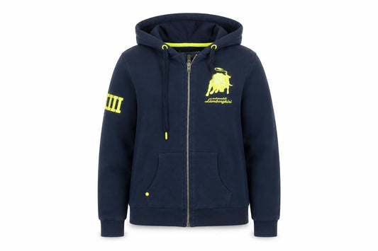 Automobili Lamborghini Women Navy Full Zip Hoodie Size 10 Cotton
