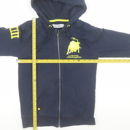 Automobili Lamborghini Women Navy Full Zip Hoodie Size 10 Cotton