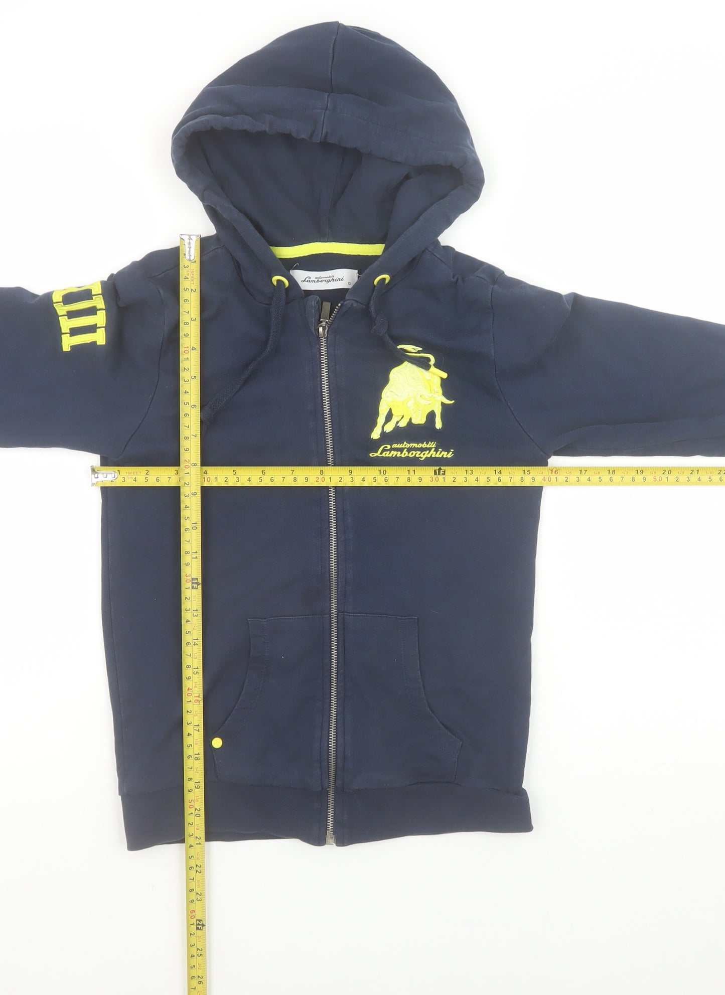 Automobili Lamborghini Women Navy Full Zip Hoodie Size 10 Cotton