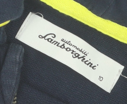 Automobili Lamborghini Women Navy Full Zip Hoodie Size 10 Cotton