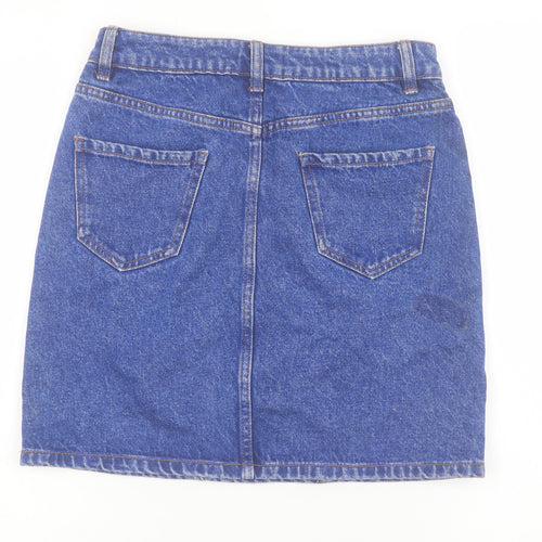 New Look Women's Blue Denim Short Skirt Size 8 Cotton Casual