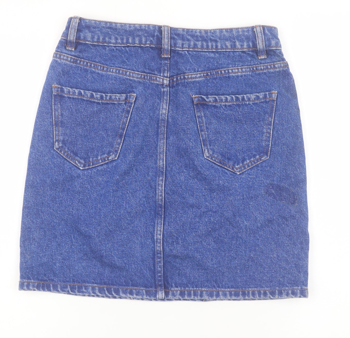 New Look Women's Blue Denim Short Skirt Size 8 Cotton Casual
